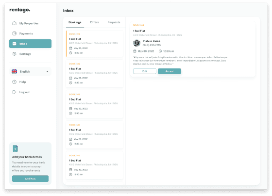 site pictures of Booking page