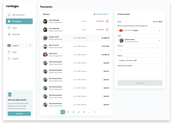 site pictures of Payments page